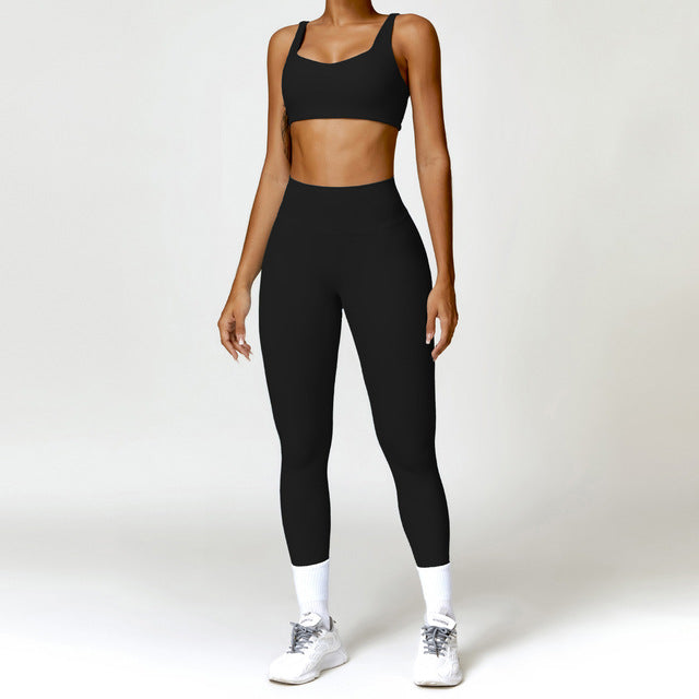 Women's 2PCS Yoga Tracksuit with Leggings and Crop Top Elegance Lifestyle