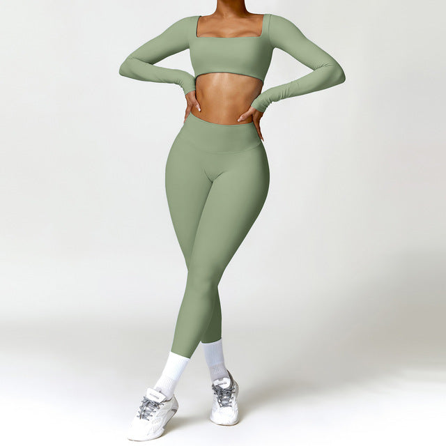 Women's 2PCS Yoga Tracksuit with Leggings and Crop Top Elegance Lifestyle
