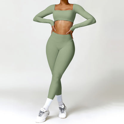 Women's 2PCS Yoga Tracksuit with Leggings and Crop Top Elegance Lifestyle