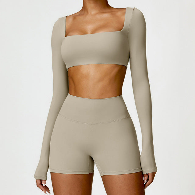 Women's 2PCS Yoga Tracksuit with Leggings and Crop Top Elegance Lifestyle