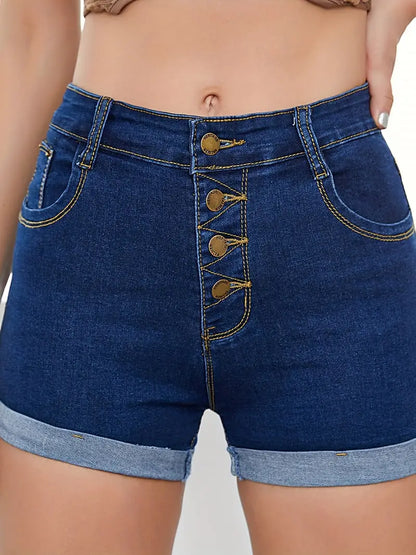 Women's High-Waist Denim Shorts Shevorra
