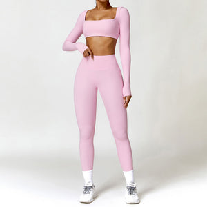 Women's 2PCS Yoga Tracksuit with Leggings and Crop Top Elegance Lifestyle