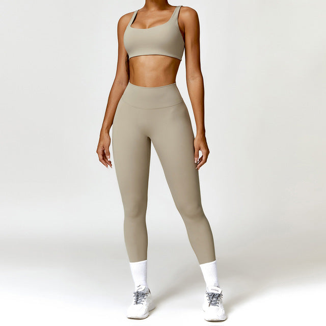 Women's 2PCS Yoga Tracksuit with Leggings and Crop Top Elegance Lifestyle