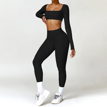 Women's 2PCS Yoga Tracksuit with Leggings and Crop Top Elegance Lifestyle