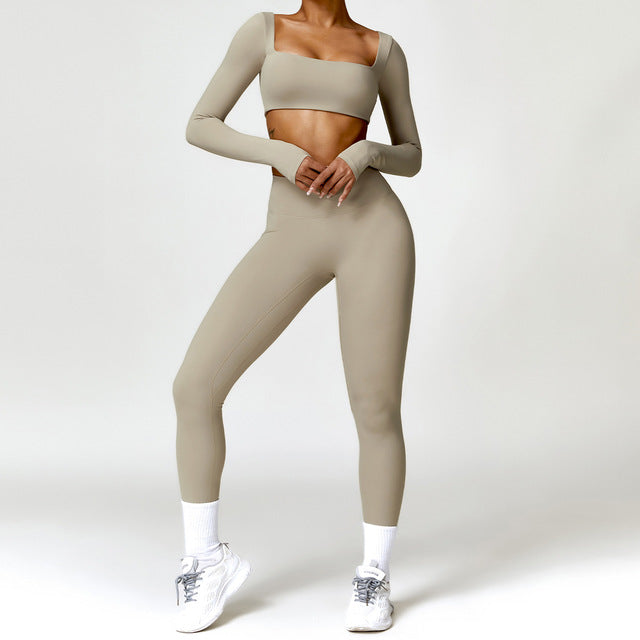 Women's 2PCS Yoga Tracksuit with Leggings and Crop Top Elegance Lifestyle
