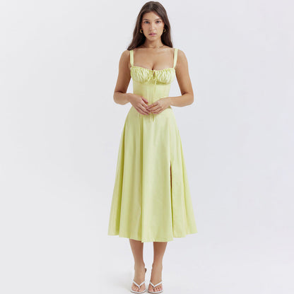 Backless Floral Halter Midi Dress Shevorra
