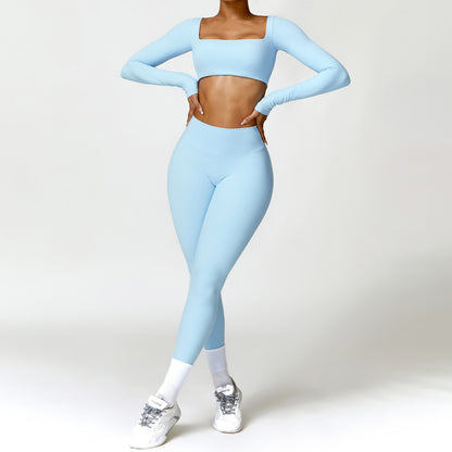 Women's 2PCS Yoga Tracksuit with Leggings and Crop Top Elegance Lifestyle