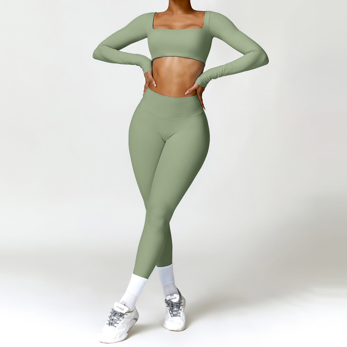 Women's 2PCS Yoga Tracksuit with Leggings and Crop Top Elegance Lifestyle